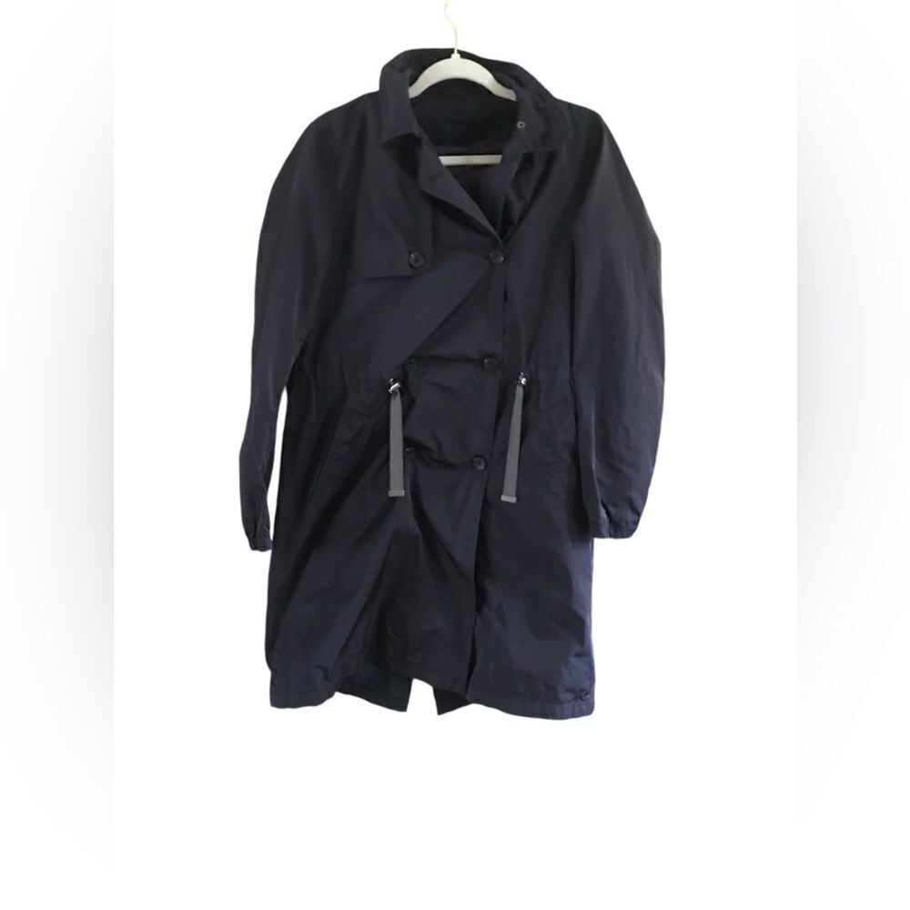 Zara Basic Blue Trench Coat Medium - image 2